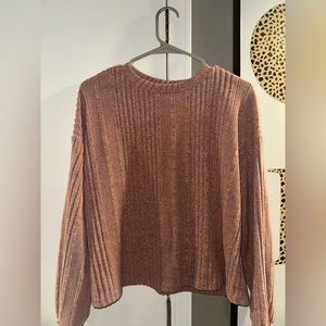 Pink knit sweater long sleeve